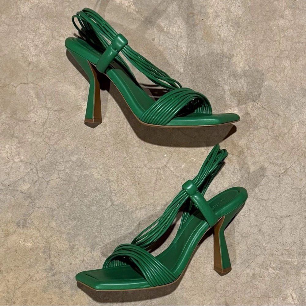 Mercedes Castillo designer shoes Nordstrom Green Strappy Heels nwt 11